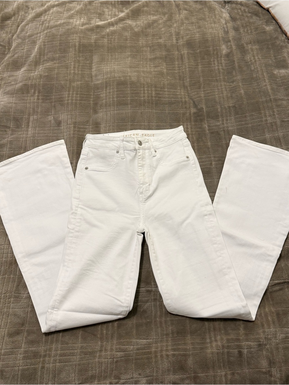 American Eagle Outfitters White Flare-Leg Jeans